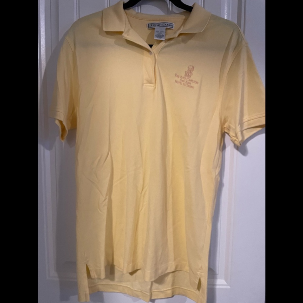 Ritz Carlton San Juan Short Sleeve Polo Shirt Izod Club Yellow Women’s Large L